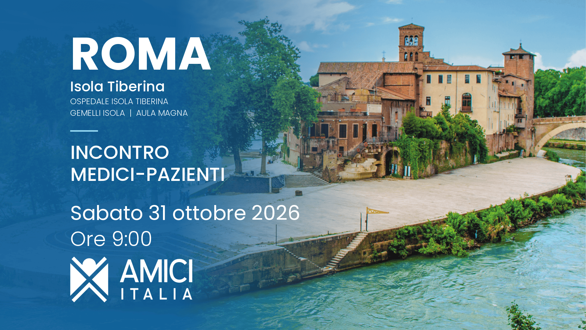 Incontro Medici-Pazienti sulle IBD all’Ospedale Isola Tiberina il 31 ottobre